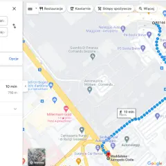 Trasa piesza w Neapolu, z San Pietro a Patierno do Maddalena - Aeropoto Civile, zajmuje 10 minut.