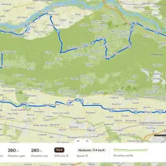 Trasy gravelowe Warszawa: malownicza pętla przez Kampinos, 148 km, trudność Hard.