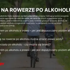 Jazda rowerem po alkoholu: przepisy, dopuszczalny poziom alkoholu i konsekwencje. Dowiedz się, co grozi za jazdę na rowerze po spożyciu alkoholu.