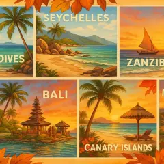 Kraje egzotyczne: Malediwy, Seszele, Zanzibar, Bali, Wyspy Kanaryjskie, Mauritius, Riviera Maya. Wakacyjne marzenia.