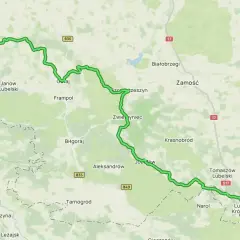 Zielona linia wyznacza centralny szlak Roztocza, prowadząc przez malownicze tereny od Kraśnika po Tomaszów Lubelski.