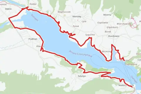 Trasa rowerowa wokół Jeziora Czorsztyńskiego, znana jako velo dunajec, prowadzi przez malownicze tereny, mijając Frydman, Niedzicę i Falsztyn.