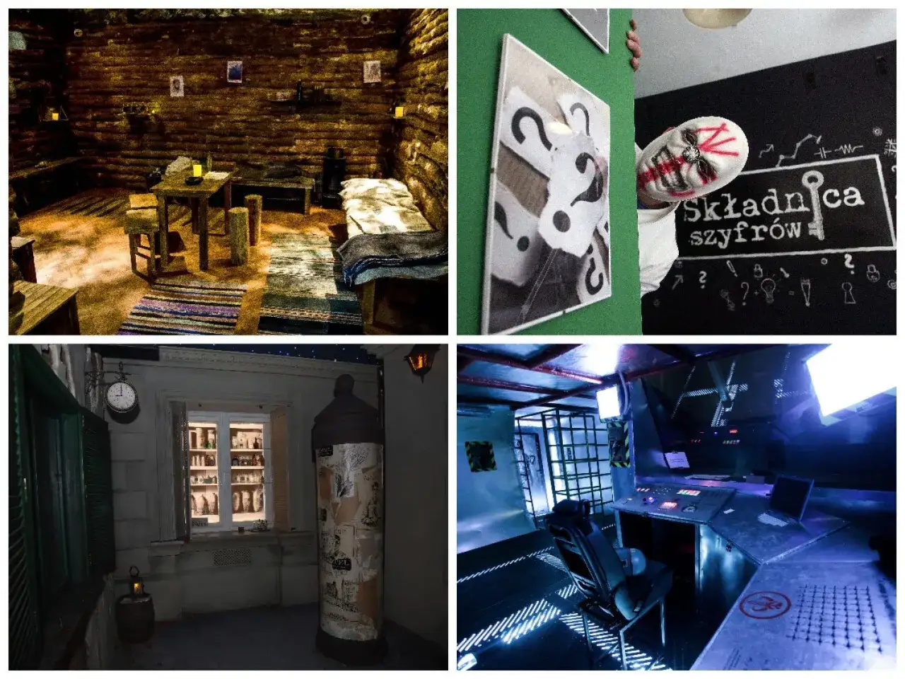 Wnętrza escape roomów: chata, gabinet, statek kosmiczny. To może być najlepszy escape room w Polsce!